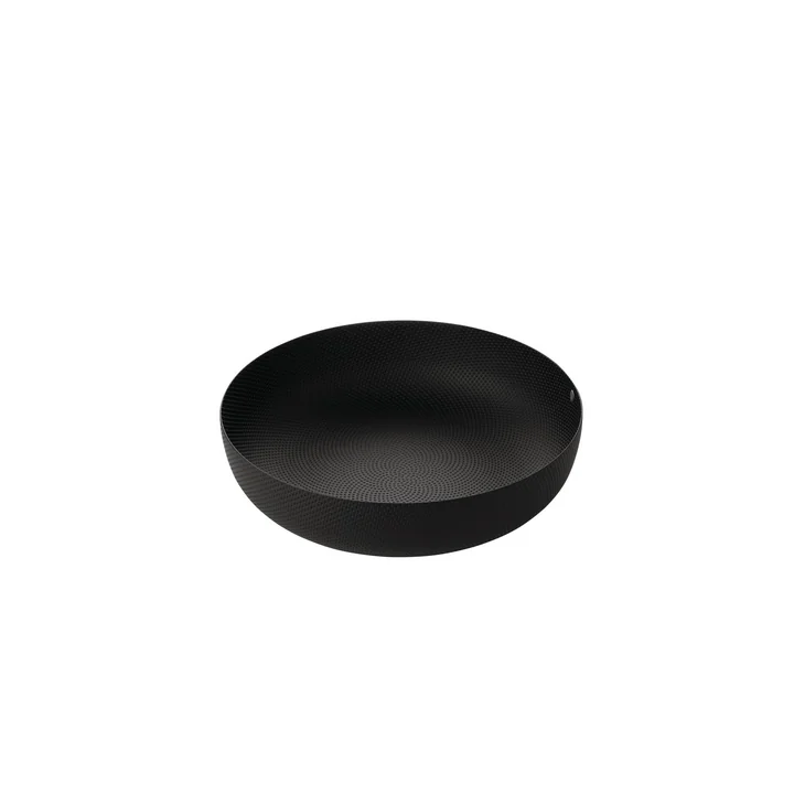 Alessi - Schale, Ø 24 x H 6 cm, schwarz mit Reliefdekor