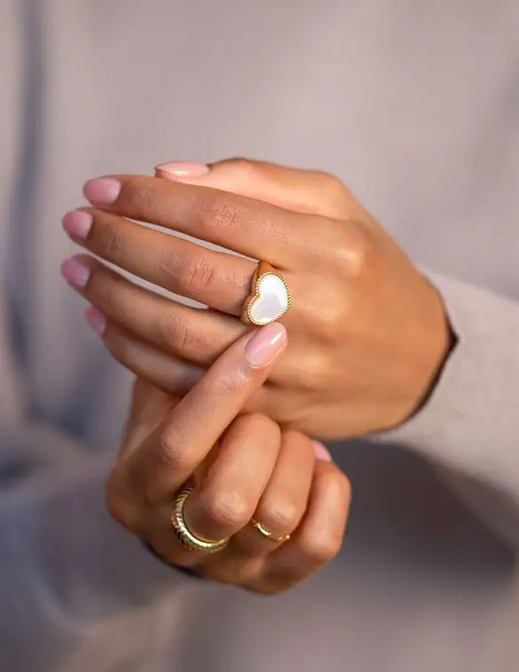 My Jewellery Statement ring met parelmoer hart MJ10481