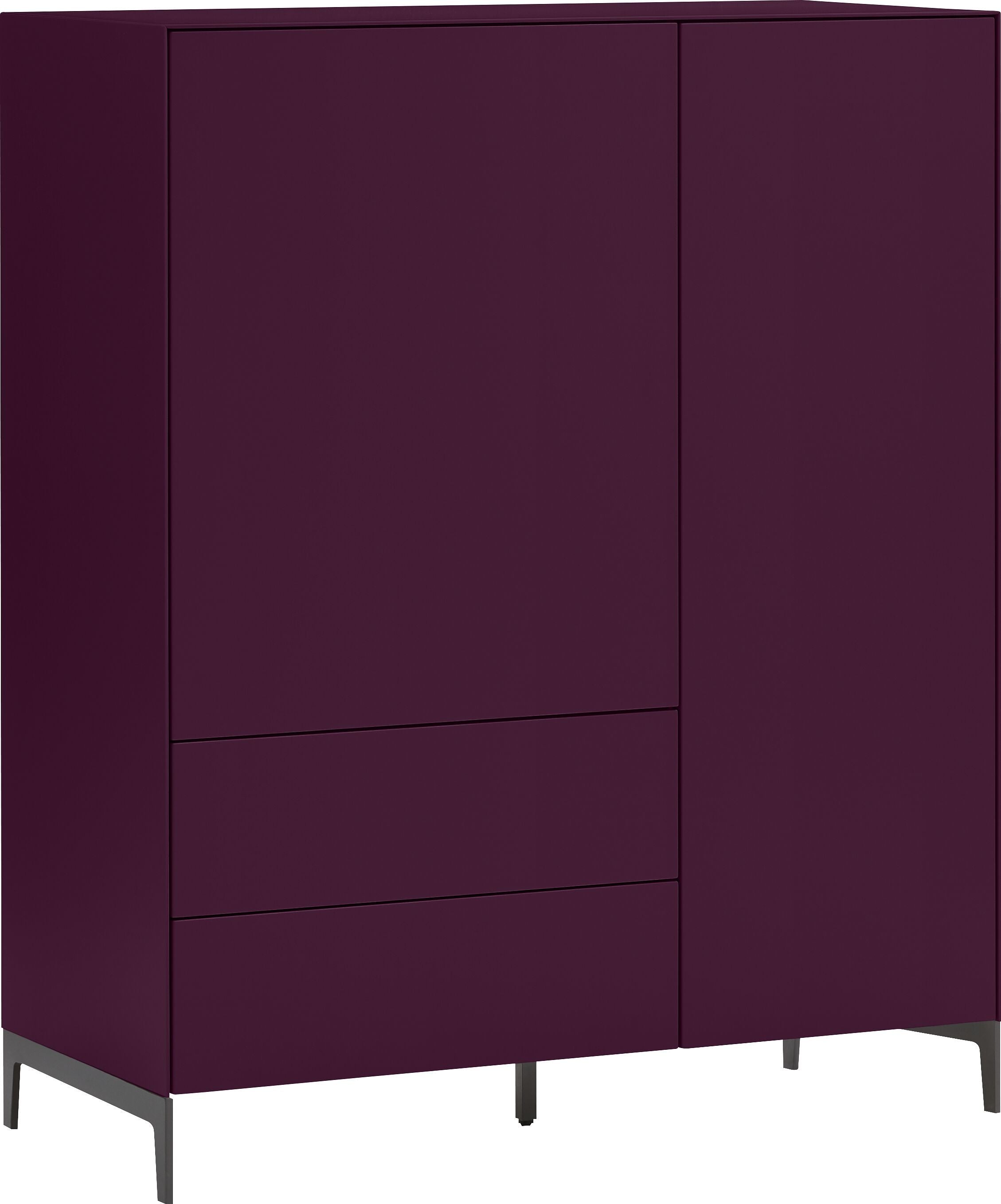 LUX Highboard - Aubergine / B: 100.0 cm x T: 46.0 cm x H: 123.5 cm