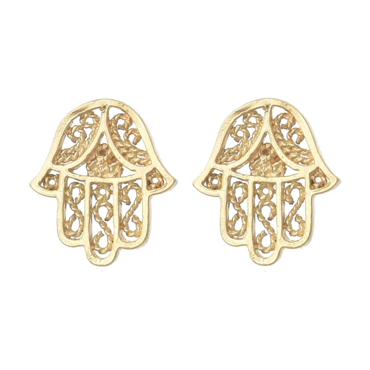 Boucles d'oreilles Main de Fatma Plaqué OR 750 3 Microns