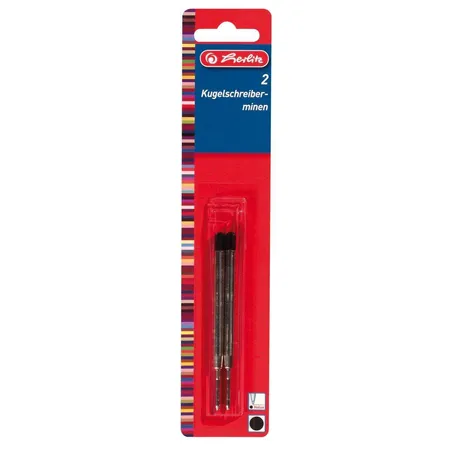 Herlitz Kugelschreiberminen, Strichfarbe schwarz, 2 Stück
