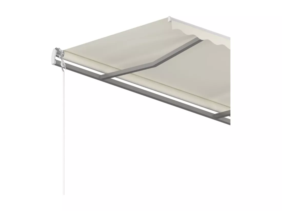 Auvent manuel rétractable avec poteaux 4,5x3 m Crème
