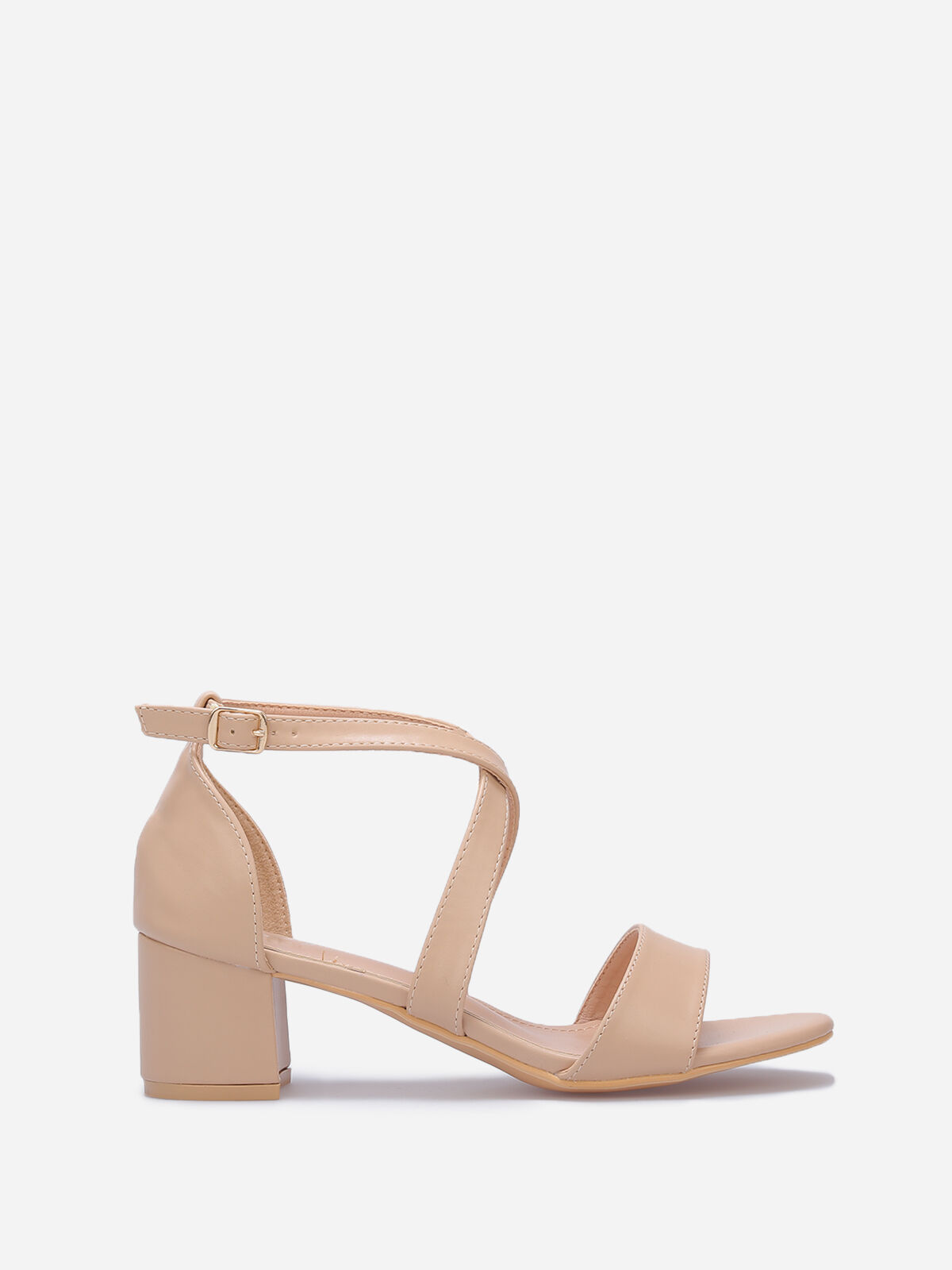 Sandales à brides croisées grandes tailles- Beige