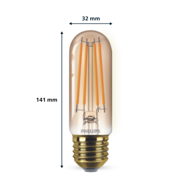 Philips LED buis E27 25W filament goud 250 lumen