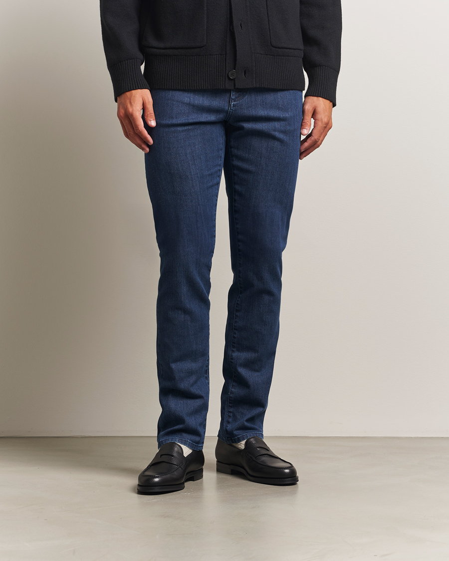 Canali Slim Fit Jeans Mid Blue Wash