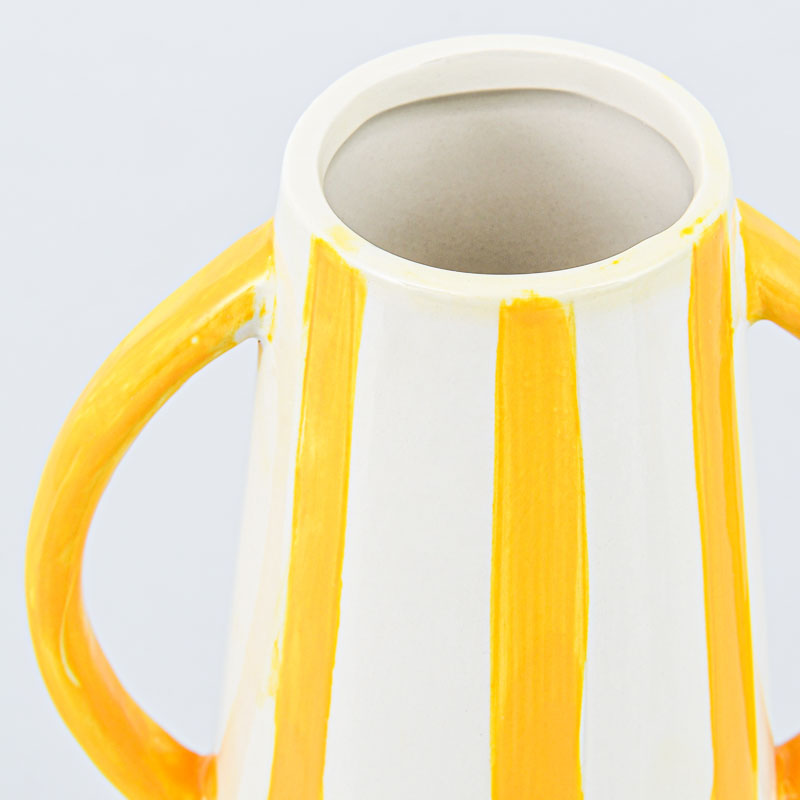 Vase avec anses rayé jaune 'Lemon Style'