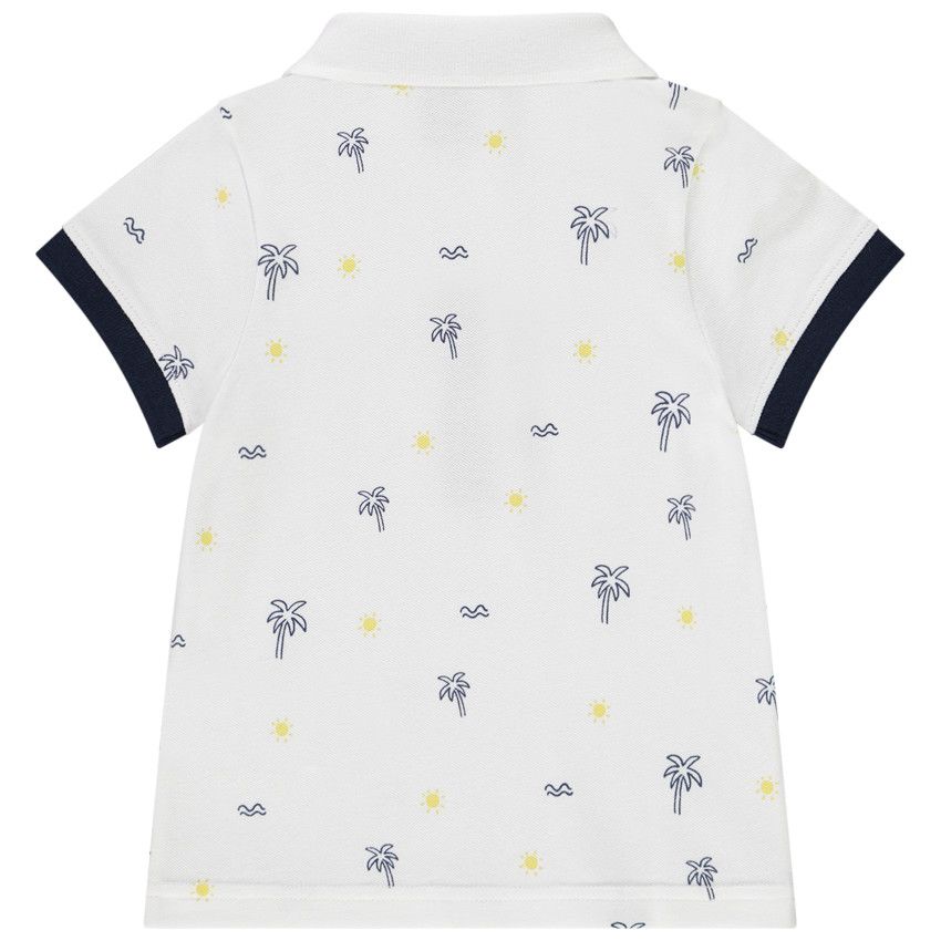 Polo manches courtes imprimé palmiers pour bébé garçon - Blanc