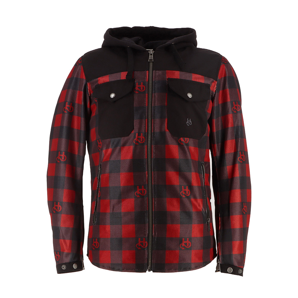 Helstons - Blouson Wood Air - mesh Noir / Rouge / Gris