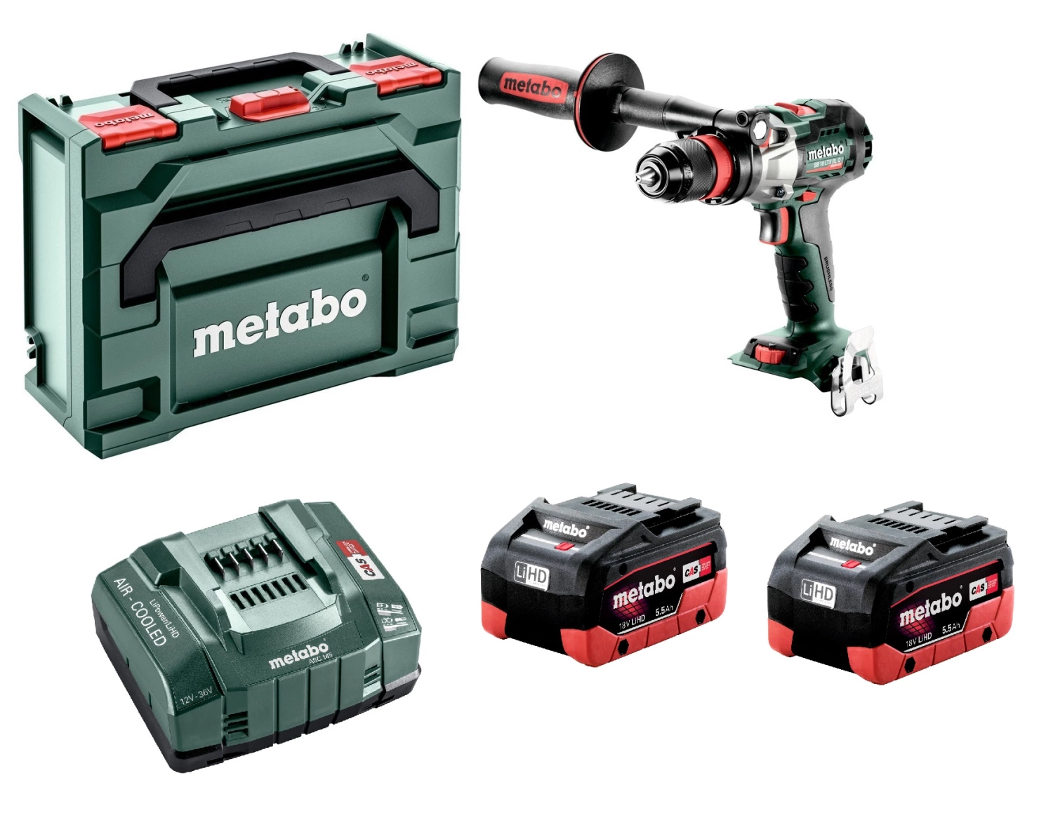 Metabo SB 18 LTX BL Q I 18V Li-ion accu klopboormachine set (2 x 5.5 Ah) in metaBox - koolborstelloos - 602361660