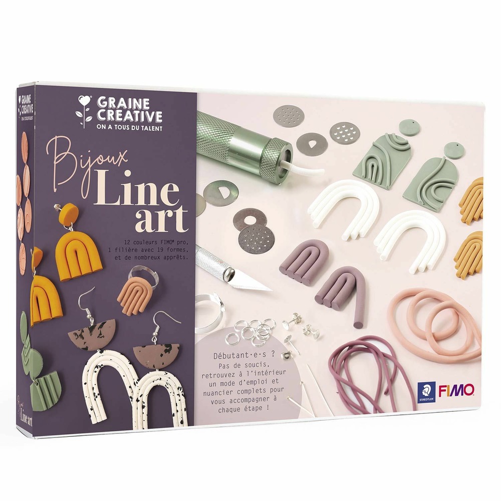 Coffret diy bijoux line art en pâte polymère