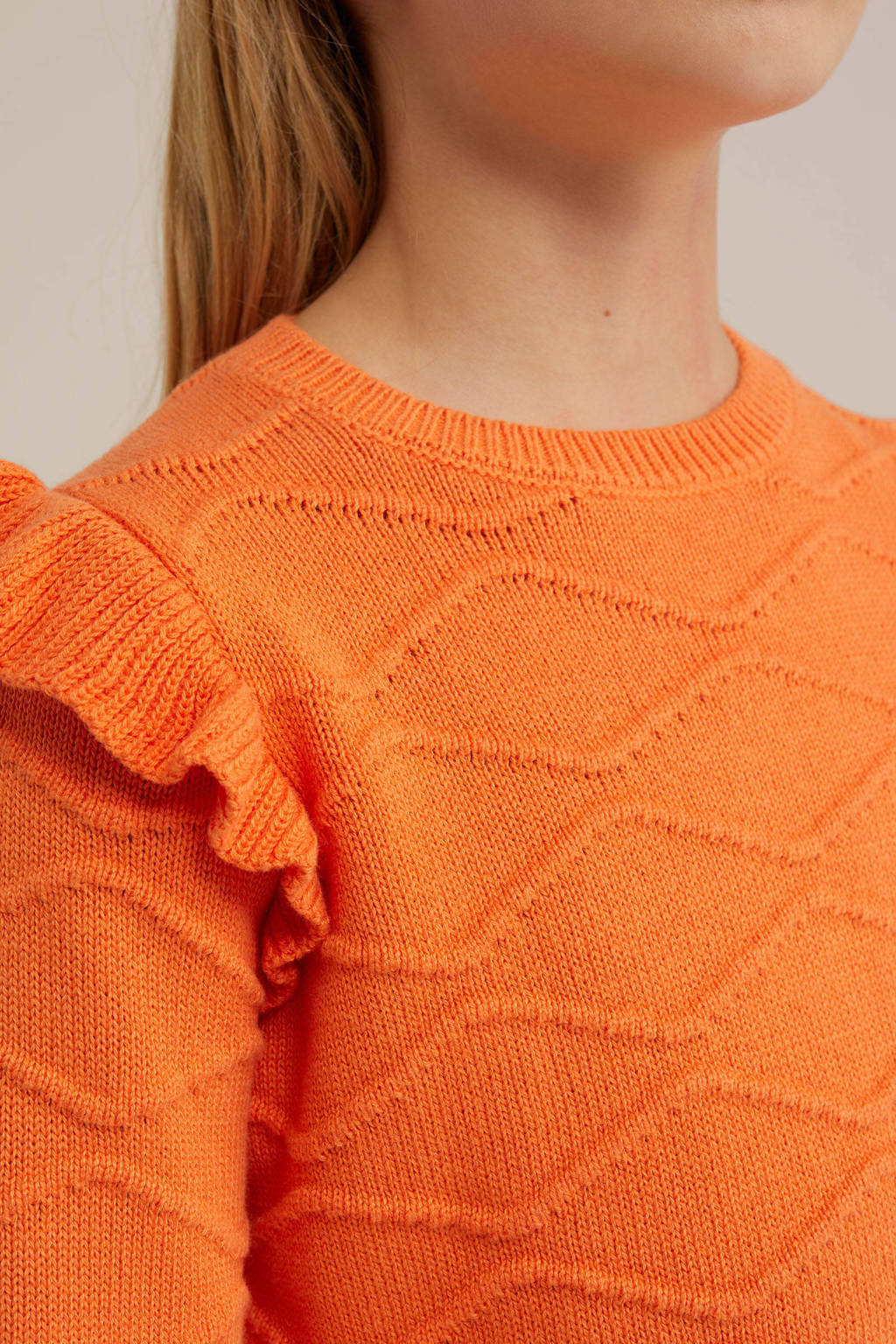 WE Fashion gebreide trui oranje