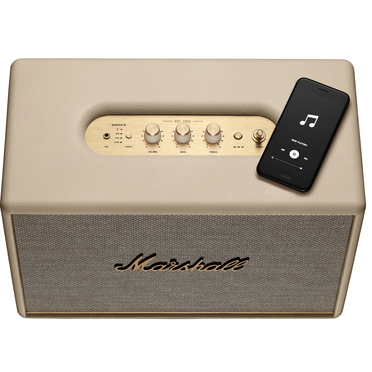 Marshall Woburn III Bluetooth høyttaler (krem)