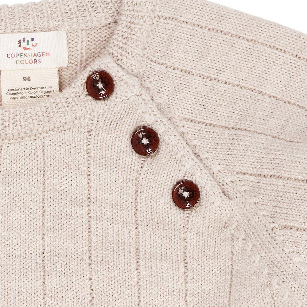Pale Cream Melange Merino Striktrøje