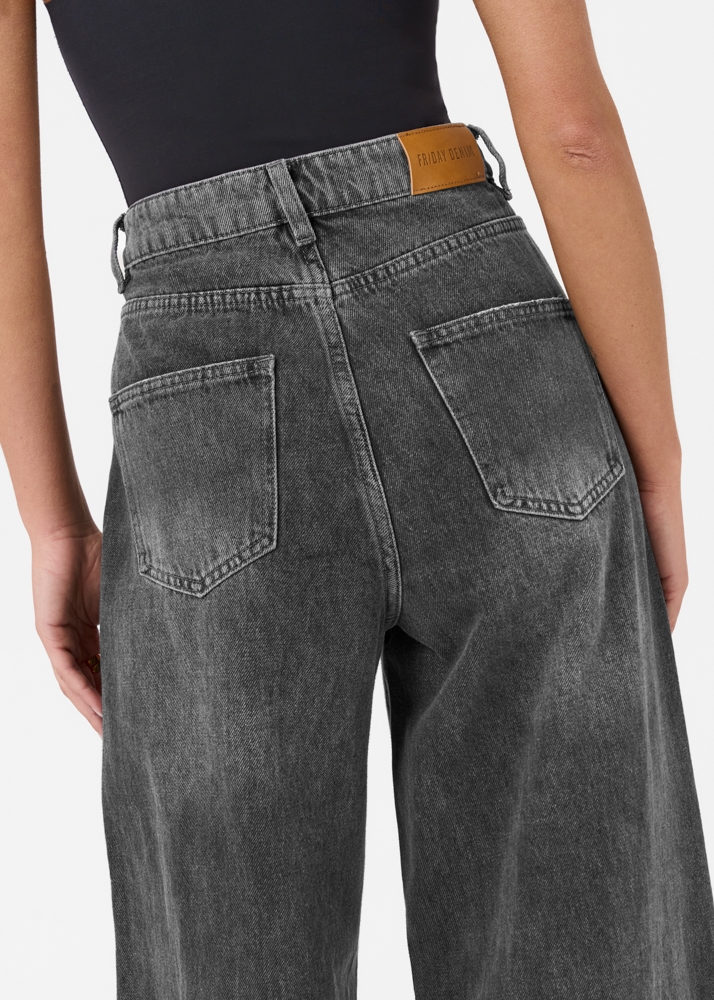 Wide leg classic jeans grijs