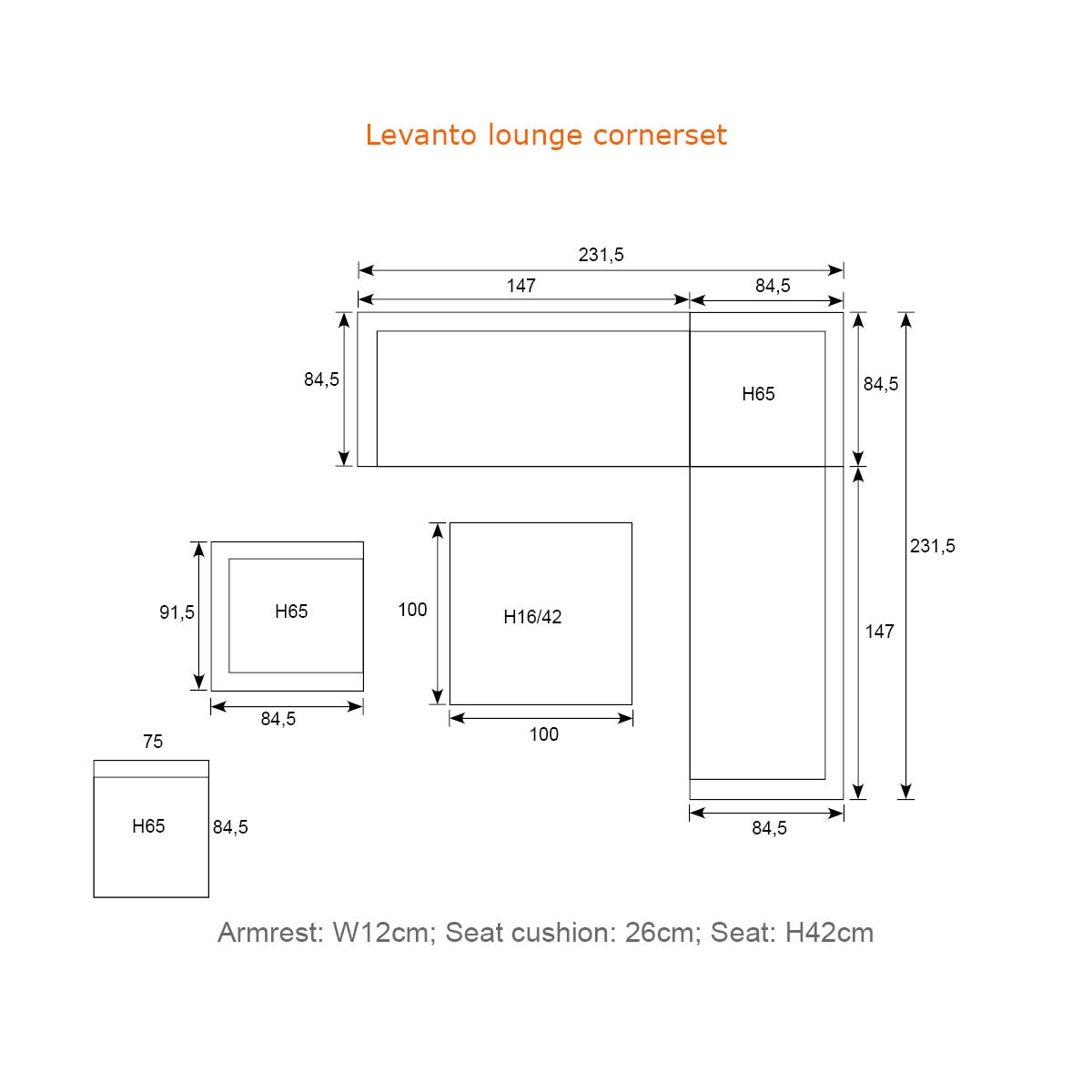 Garden Impressions Levanto midden element - taupe