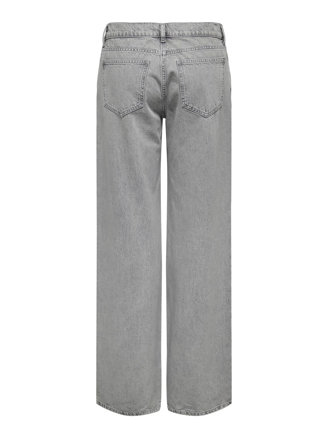ONLBRENDA Niedrige Taille Gerade geschnitten Jeans Light Grey Denim