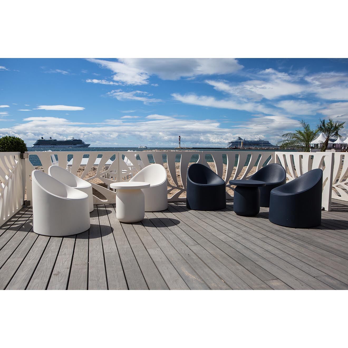 Serralunga Fauteuil Bay Design par Raffaella Mangiarotti blanc - 65x70x65 cm