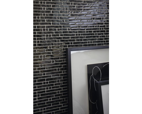 Glasmozaïek XCM MV708 29,8x30 cm zwart