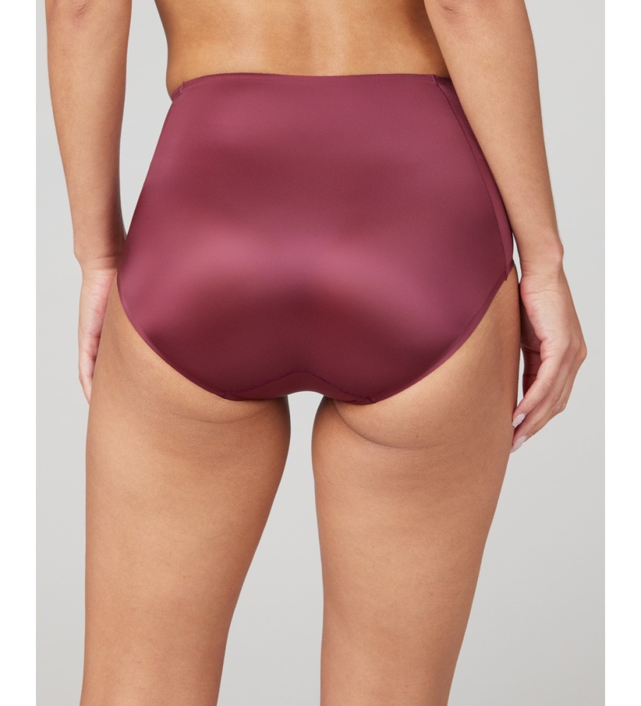 Calcinha modeladora SPANX cor bordô em cetim.