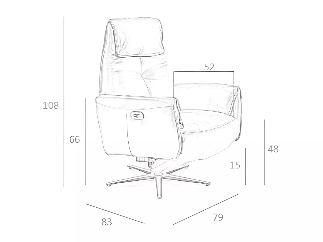 Fauteuil pivotant double relax en cuir 5056 ANGEL CERDA
