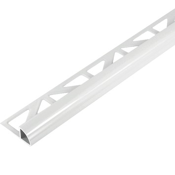 Tegelprofiel kwartrond aluminium wit 8 mm