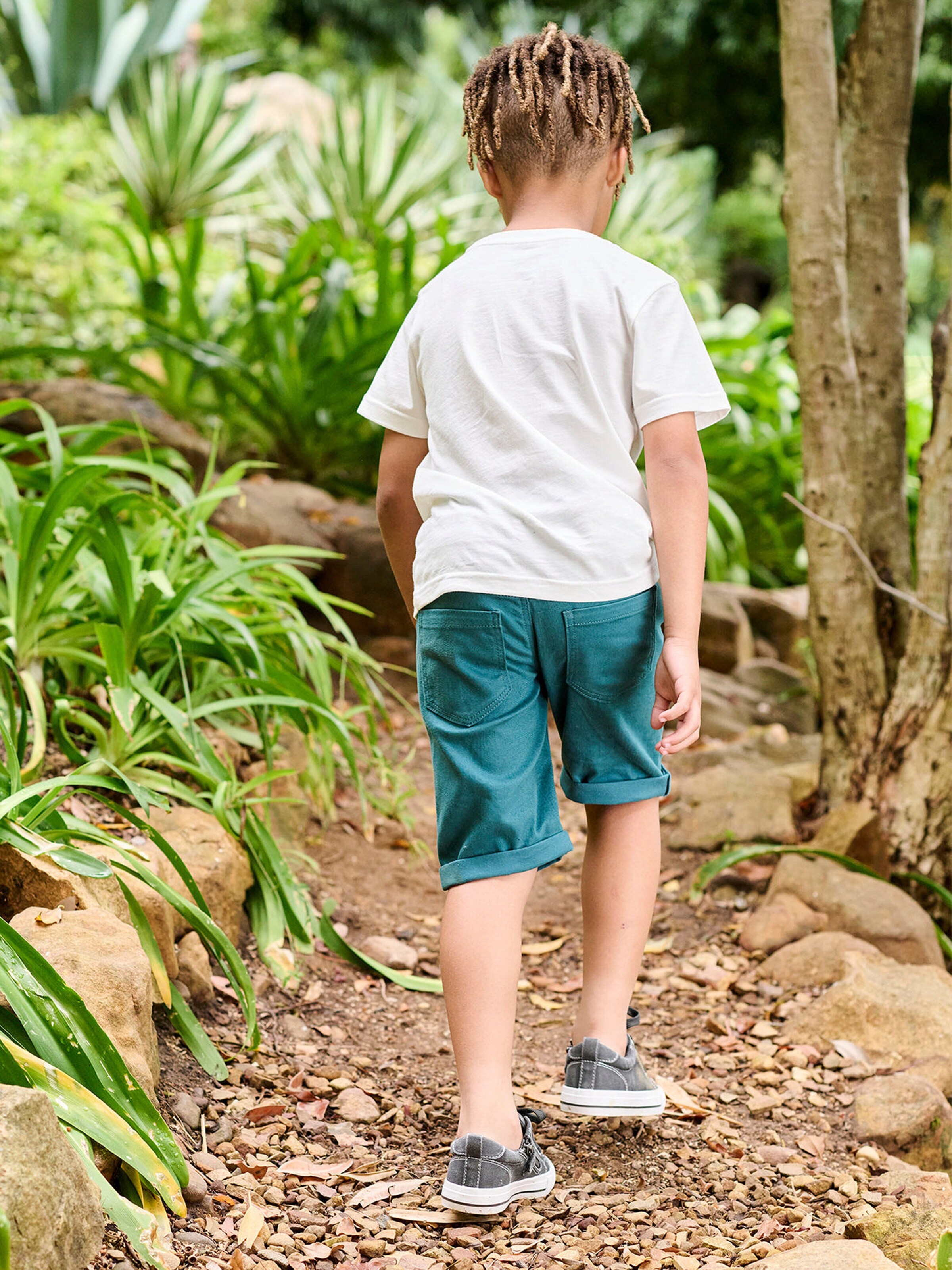Vertbaudet Jungen Shorts, Bundweite verstellbar tannengrün