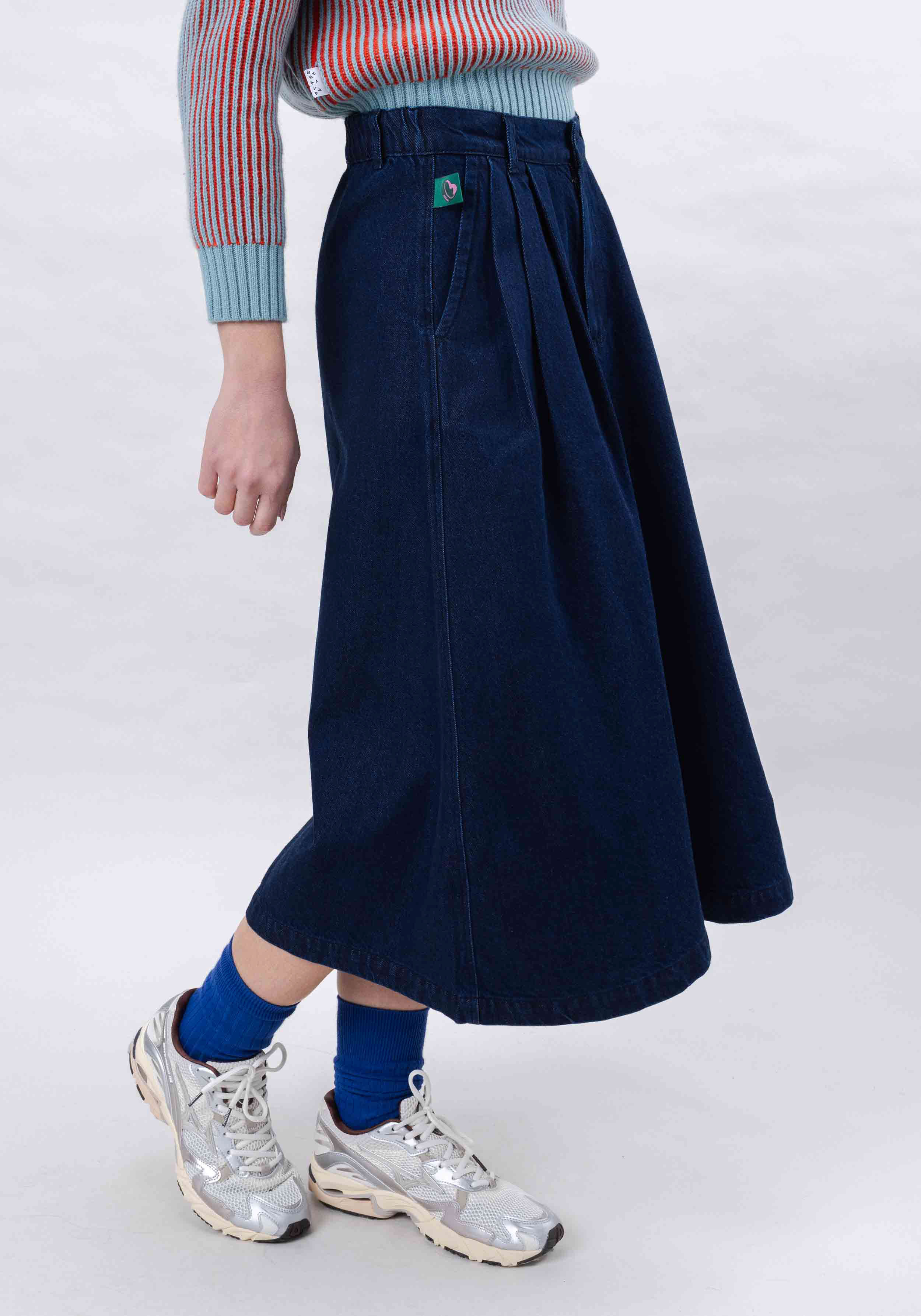Brava Fabrics Jeans-Rock Denim Midi Skirt