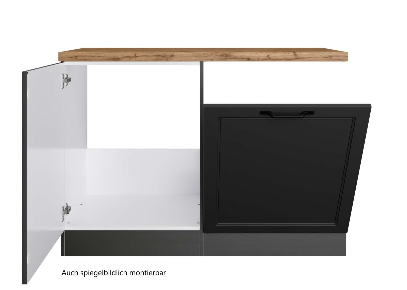 Spülenschrank MERAN - grau - Wotaneiche - mit Geschirrspüler-Front