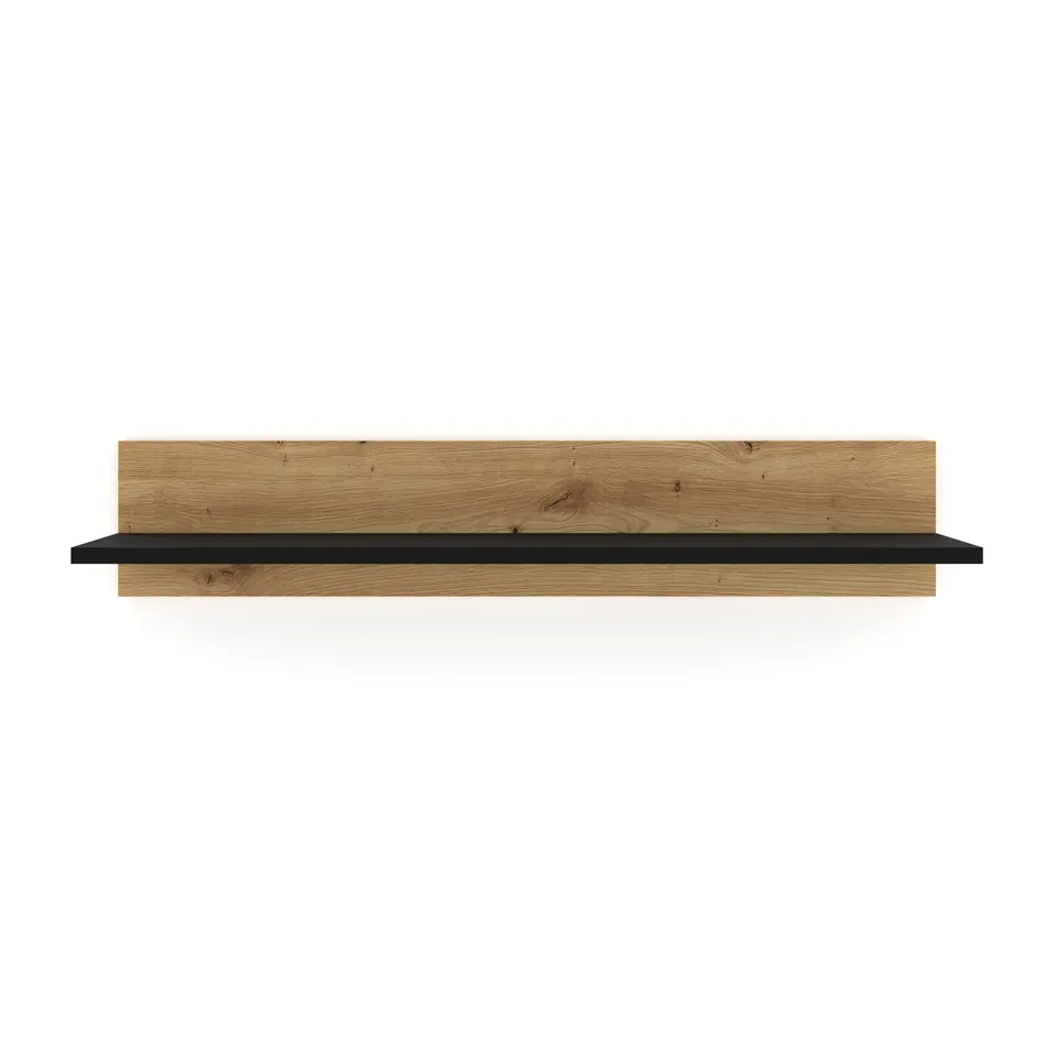 NUKA G wandplank 100 cm artisan eiken zwart mat
