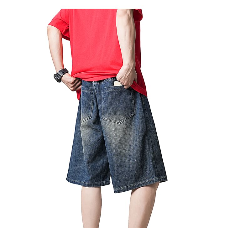 Priam - Low Rise Washed Wide Leg Jorts