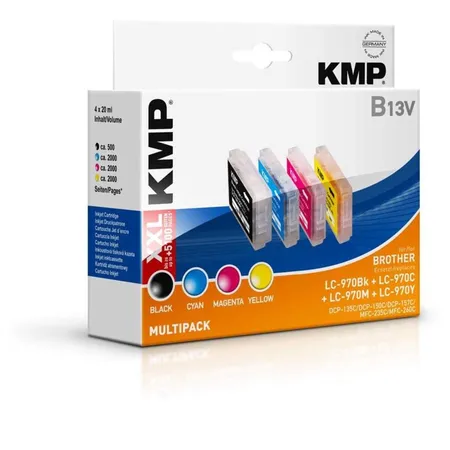 KMP Tinte B13V, Farbe: black cyan magenta yellow, Inhalt: 4x20 ml