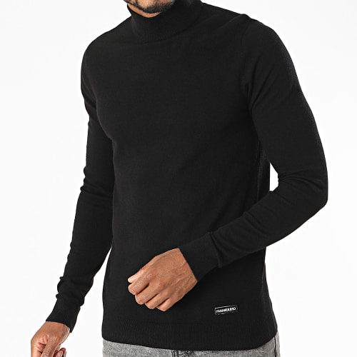 Pull Col Cheminée Noir