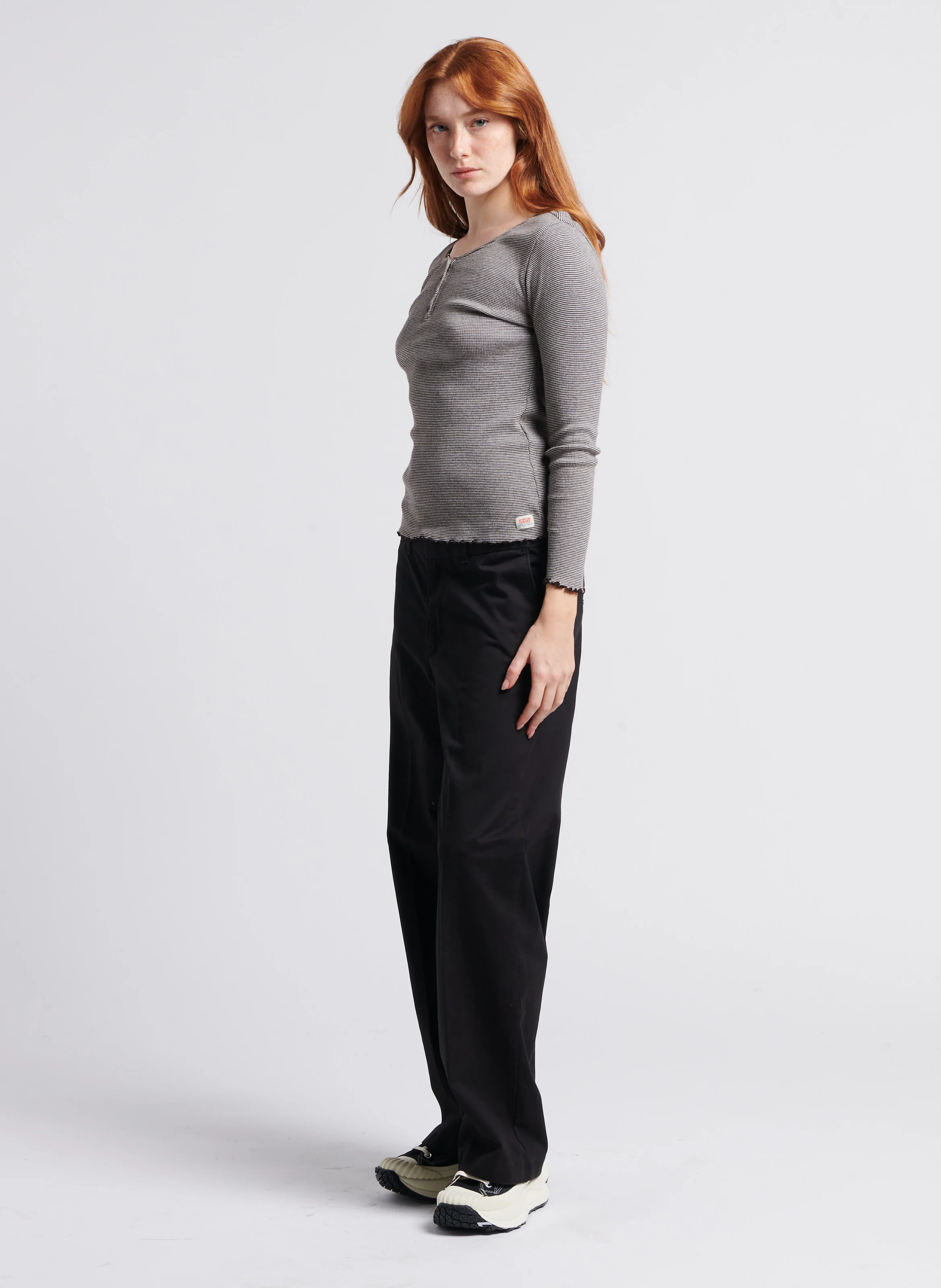 BAGGY TROUSER - Pantalon droit en coton | Noir