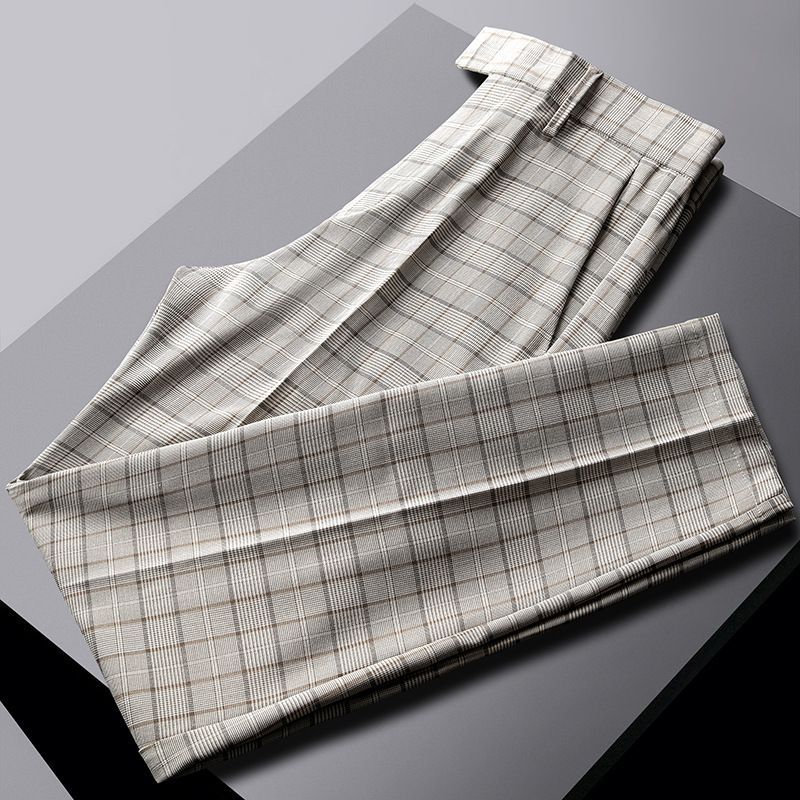 Andrei - Geruite rechte broek met cropped pijpen