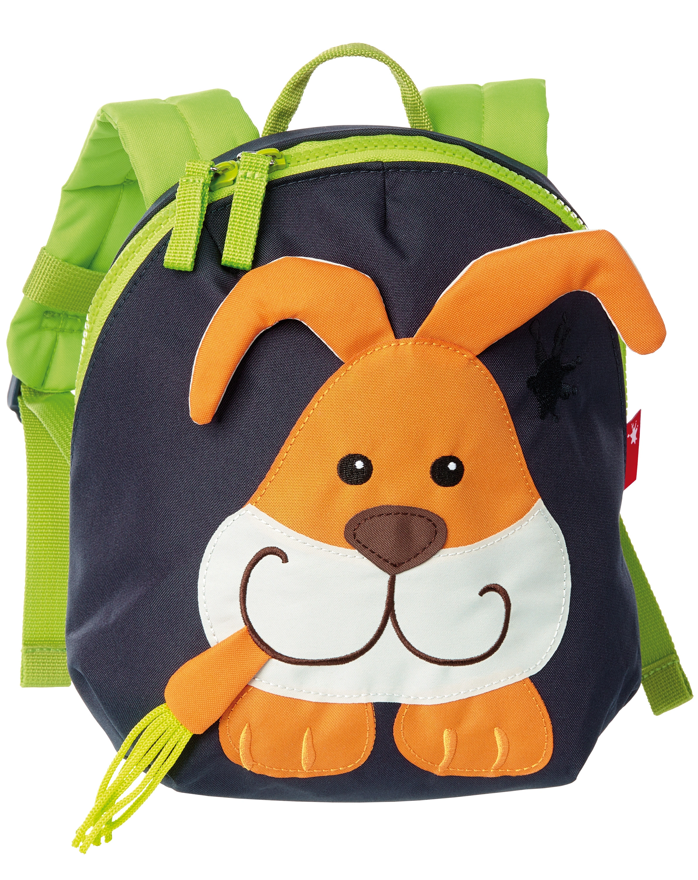 Kinderrucksack HASE (24x22x10) in schwarz/grün