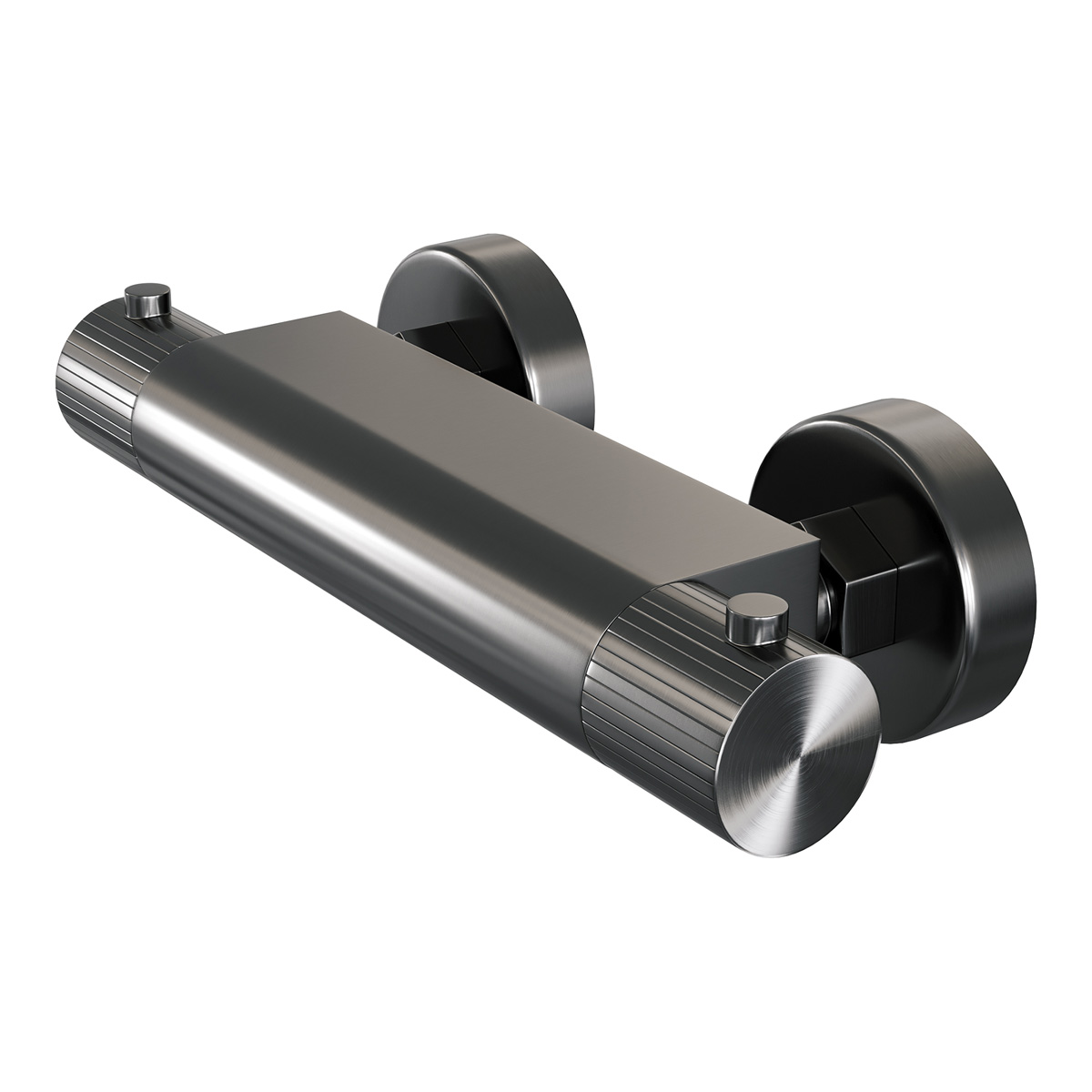 Brauer Stripe thermostatische douchekraan met glijstang en 3 standen handdouche gunmetal geborsteld PVD