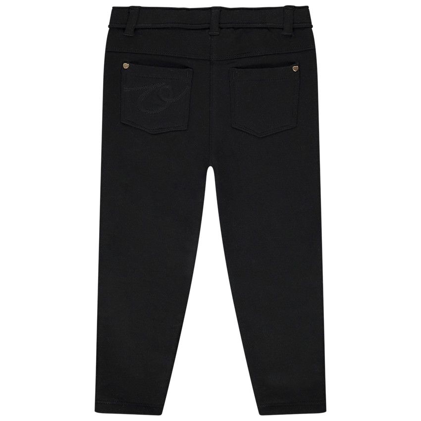 Jegging en molleton uni pour bébé fille - Noir