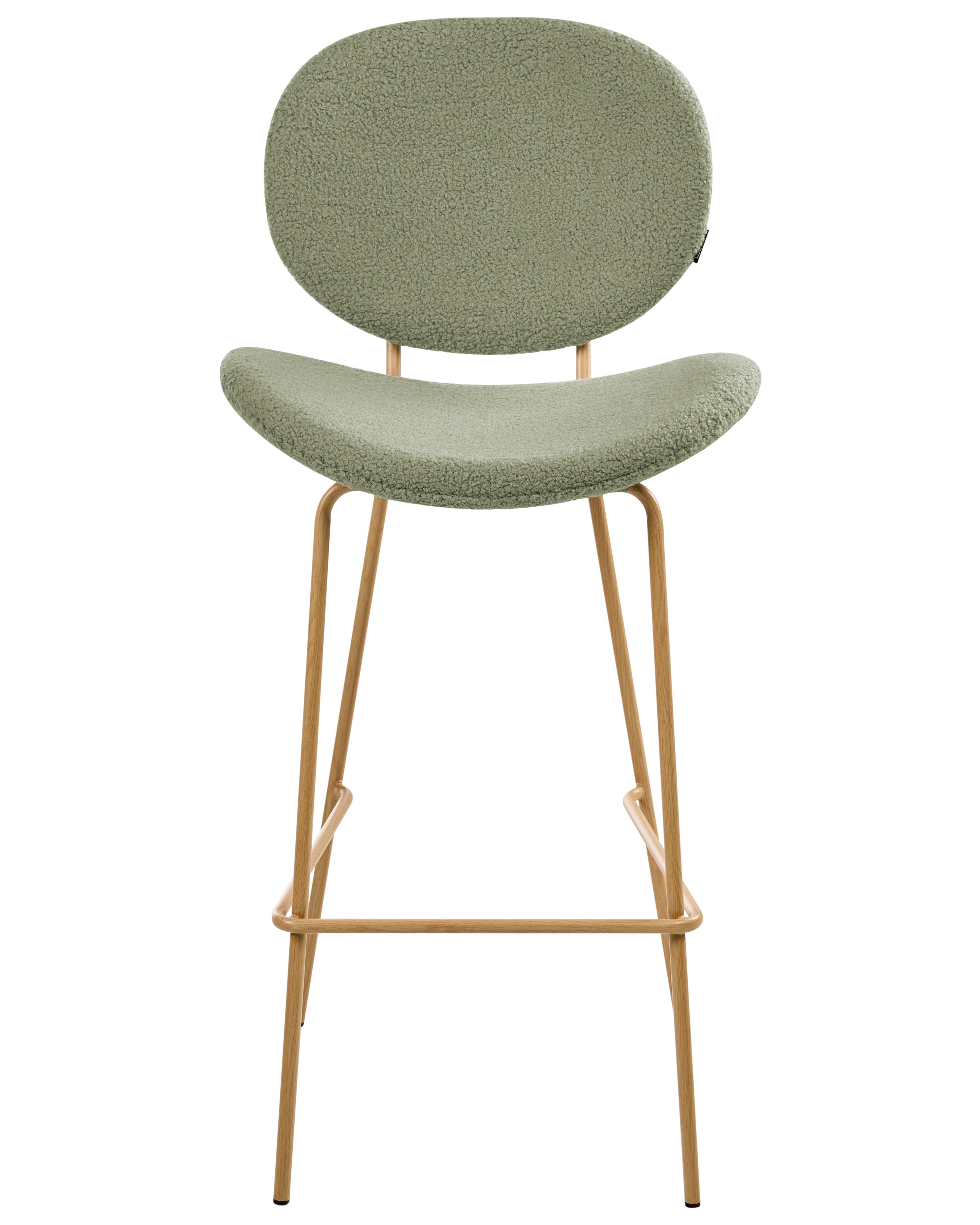 Set van 2 barstoelen LUANA Bouclé Lichtgroen