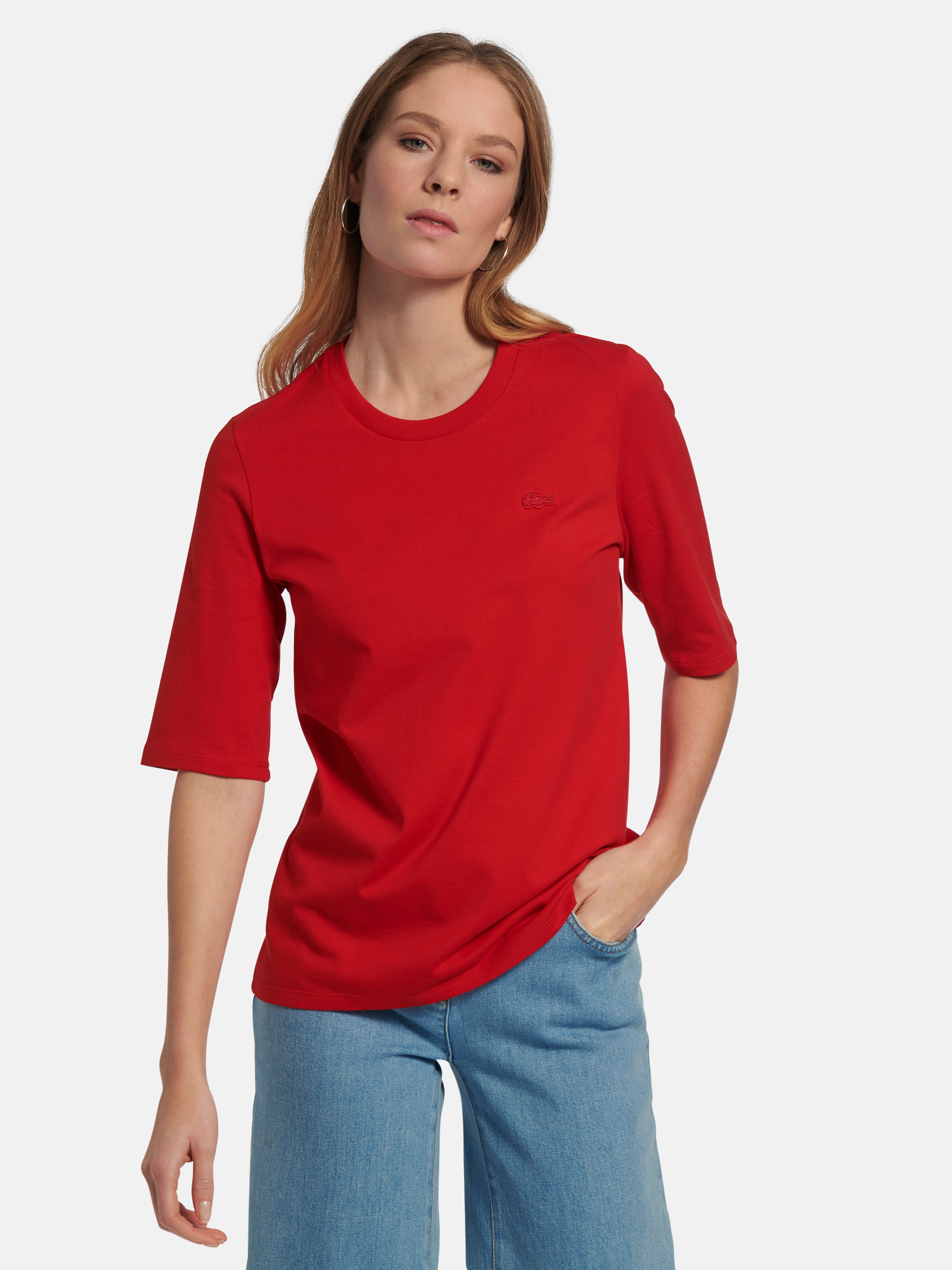 Rundhals-Shirt mit langem 1/2-Arm