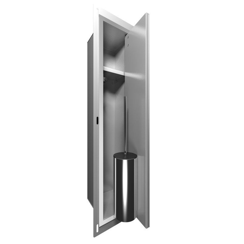 LoooX Closed inbouw toiletborstelgarnituur met reserverolhouder RVS