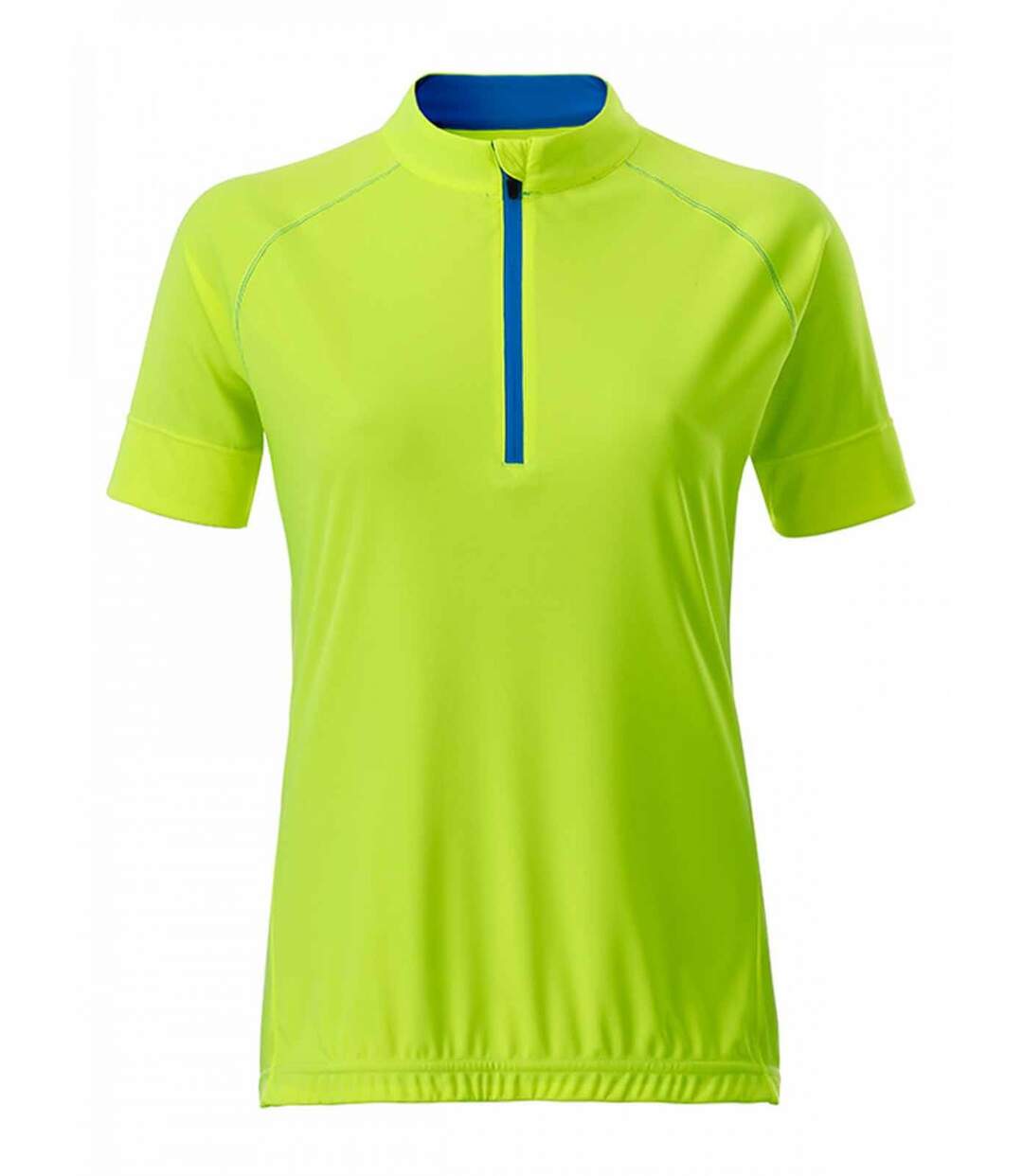 maillot cycliste demi zip - FEMME - JN513 - jaune vif
