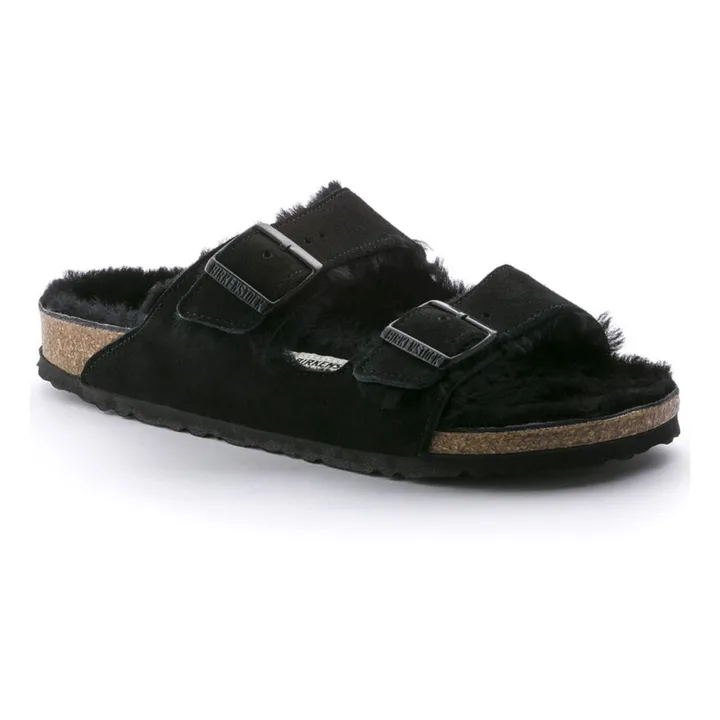 BIRKENSTOCK Sandales Arizona Shearling - Collection Adulte  | Noir
