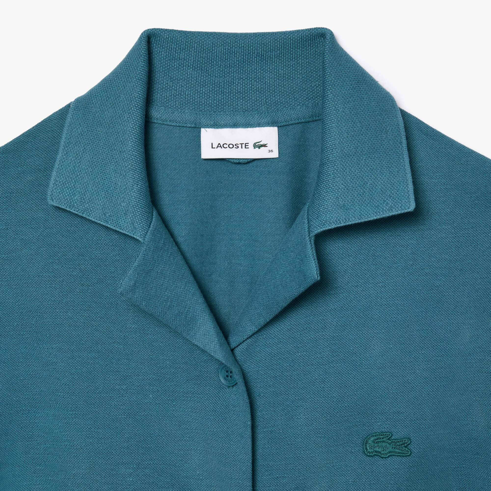 Damen LACOSTE Kleid aus Leinen-Baumwoll-Mischung mit Gurt Kleider & Röcke - Blau - Lacoste - Damen