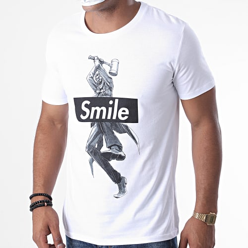 Tee Shirt Joker Smile Blanc