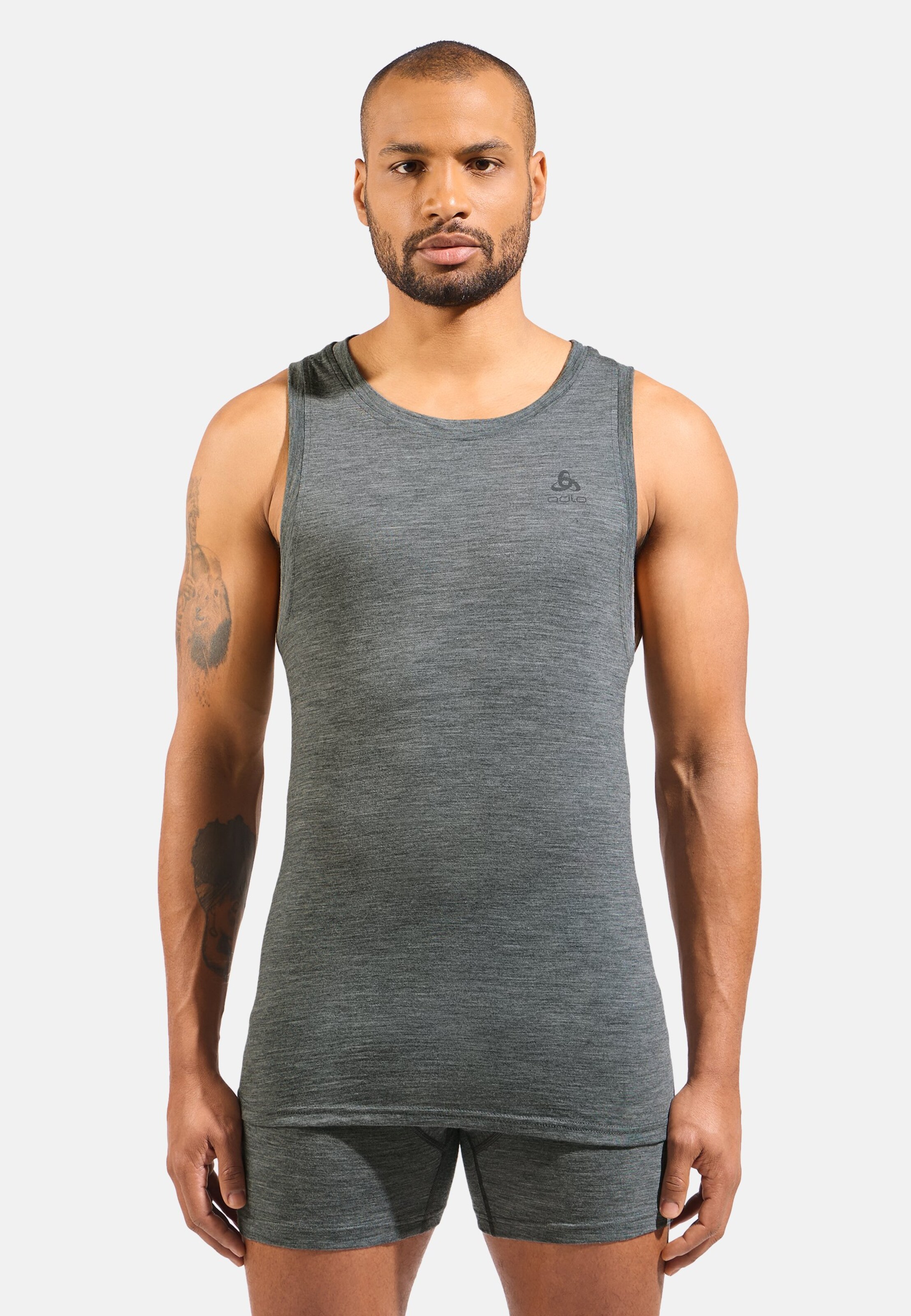 Natural Merino 160 Base Layer Singlet in odlo steel grey melange
