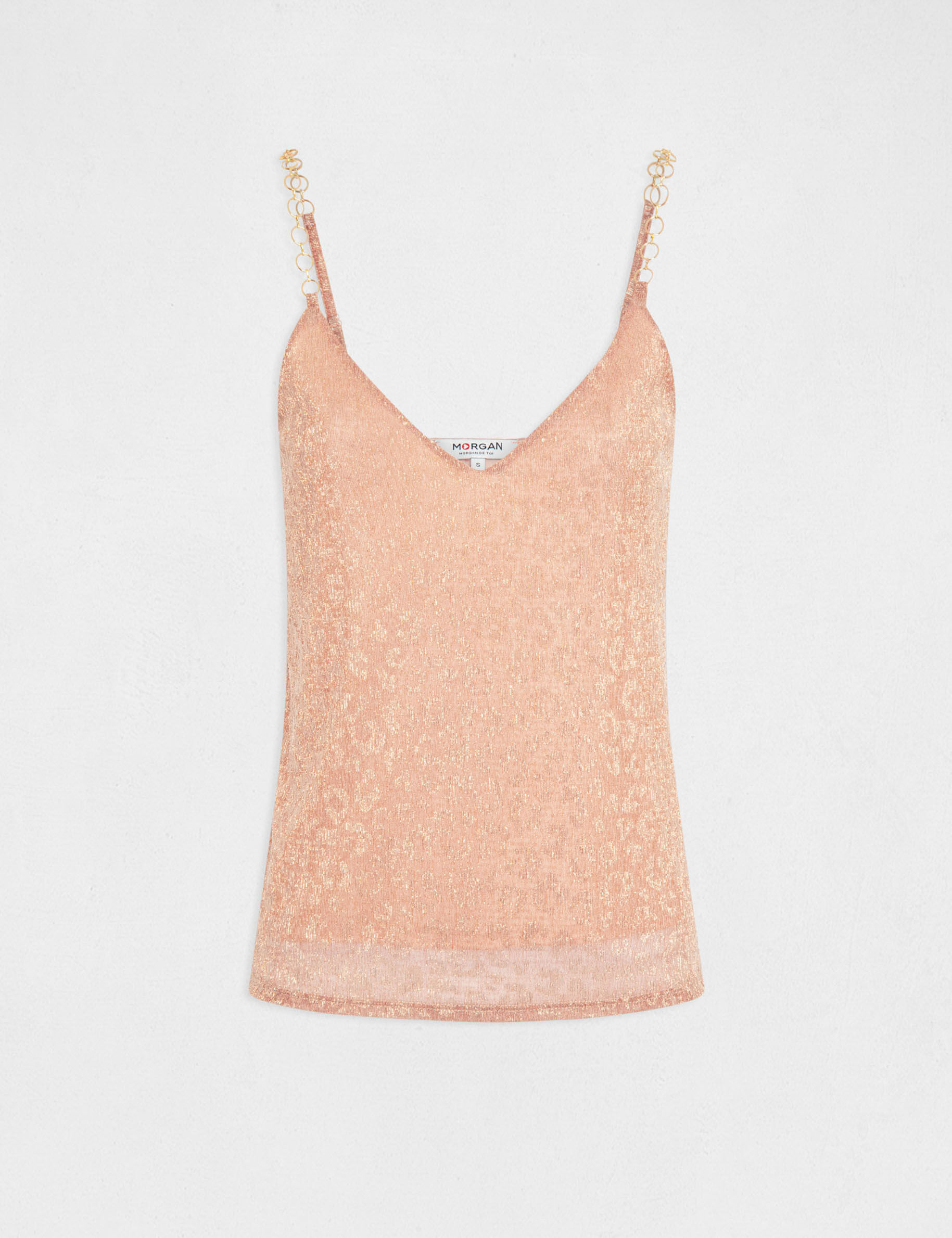 Débardeur ornements et imprimé léopard rose femme - rose