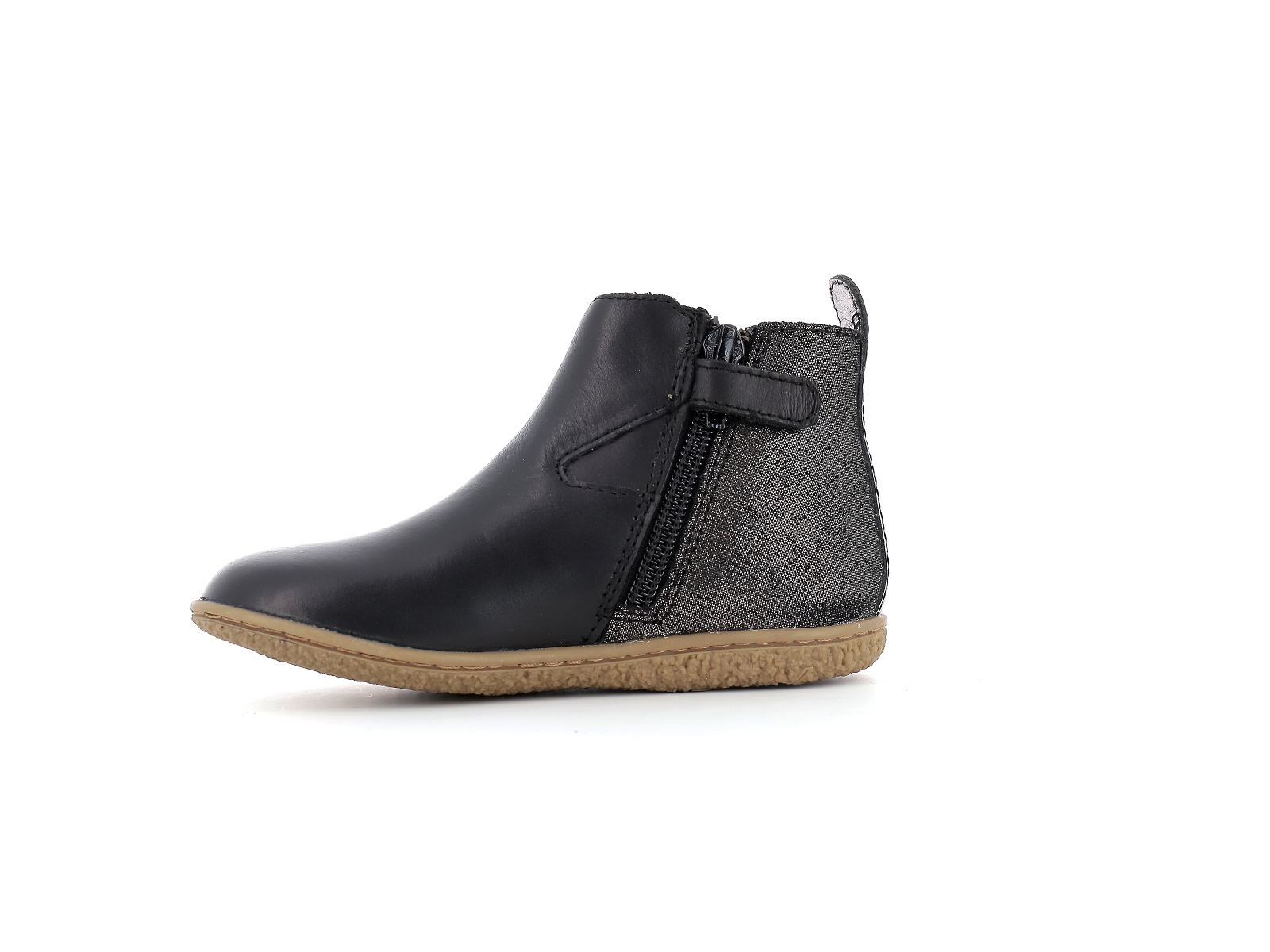 Kickers-VERMILLON 744617 Cuir Noir Argent