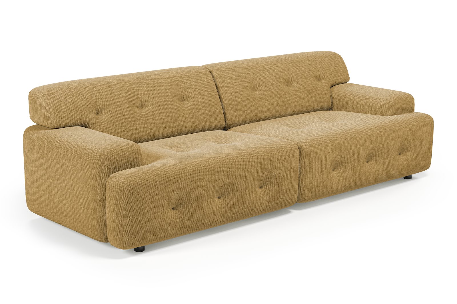 Bob 3-seter Tekstil Mito 170 Mustard med sorte ben.