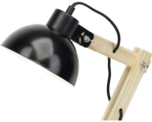 Bureaulamp, 1-lichts, H 41,5 cm, Moda hout, naturel/zwart
