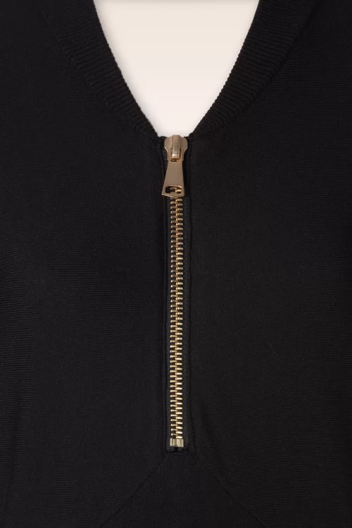 K-Design Allison Bomber Style gebreide jurk in zwart